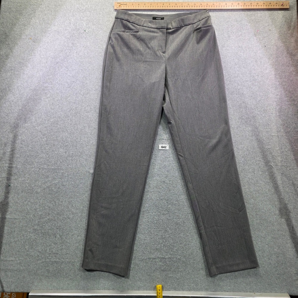 Alfani Womens Gray Straight Leg Dress Pants‎ Elastic Waist Size 4S Professional